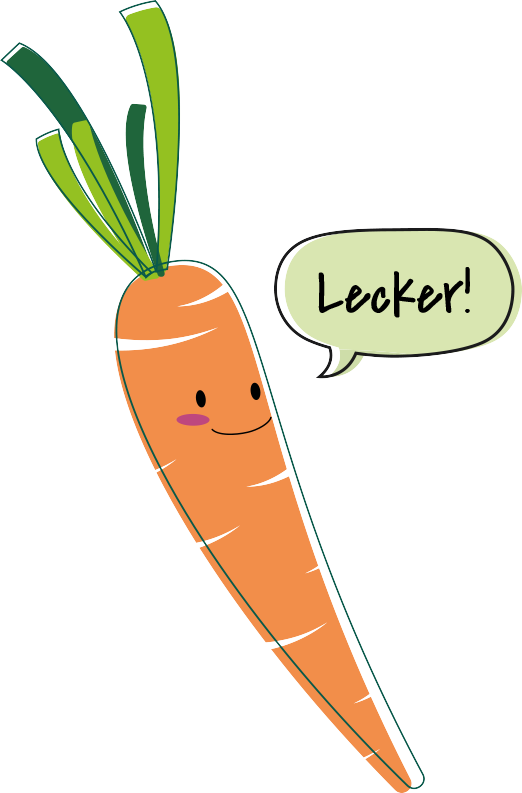 Karotte Illustration sagt lecker