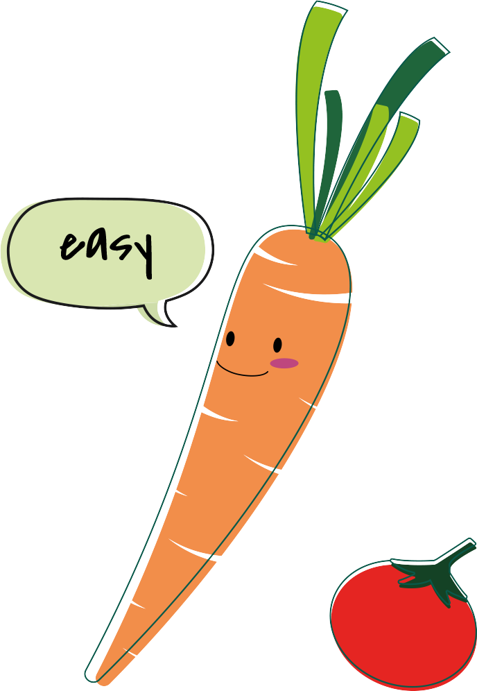 Karotte Illustration sagt easy