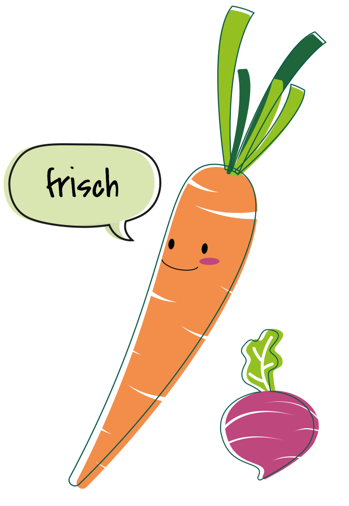 Karotte Illustration sagt frisch